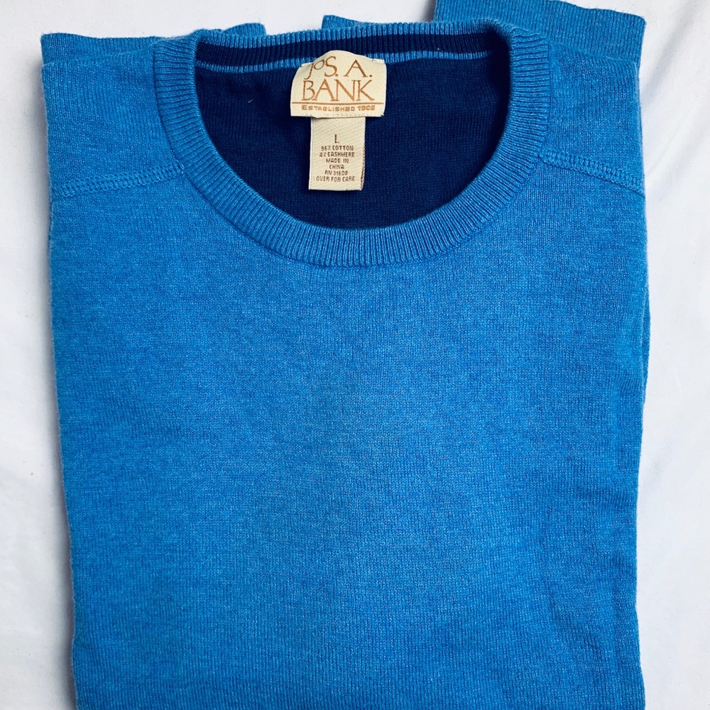 Men’s large sweater blue jos a banks cashmere
